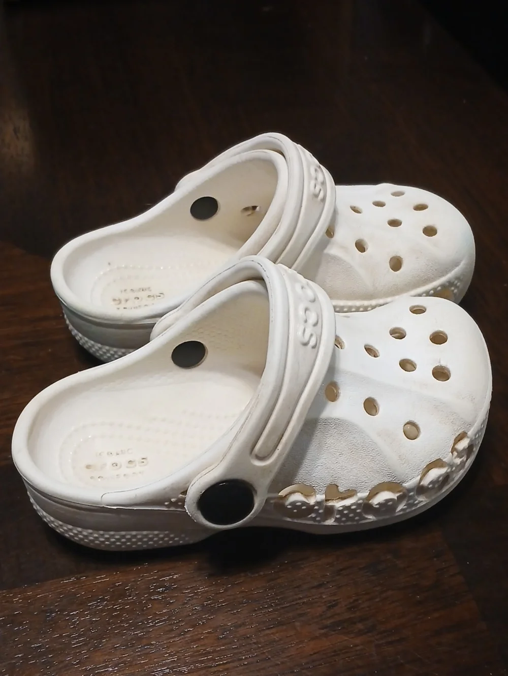 CROCS Kids White Slip-On Clogs with Heel Strap